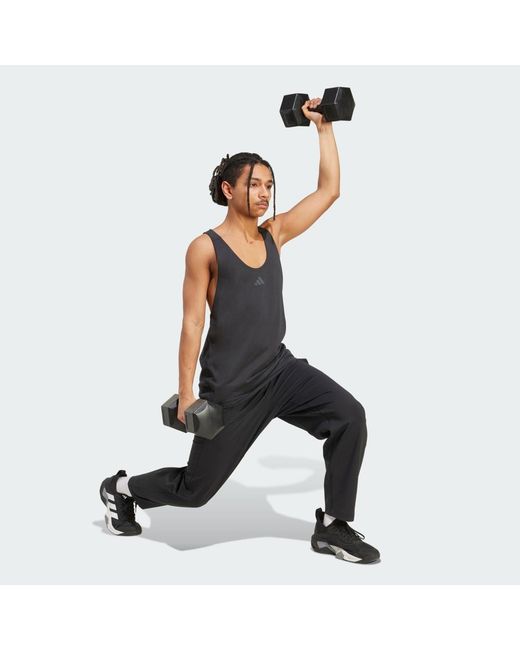 Adidas Blue Primelift Stringer Tank Top for men