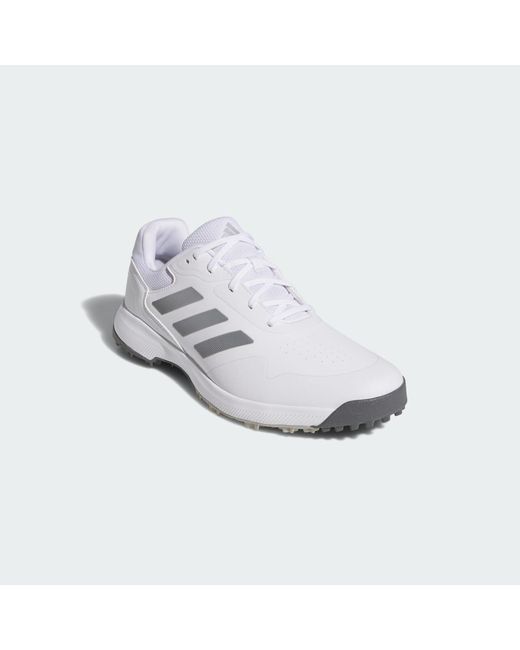 Adidas White Traxion Response Spikeless Golf Shoes for men
