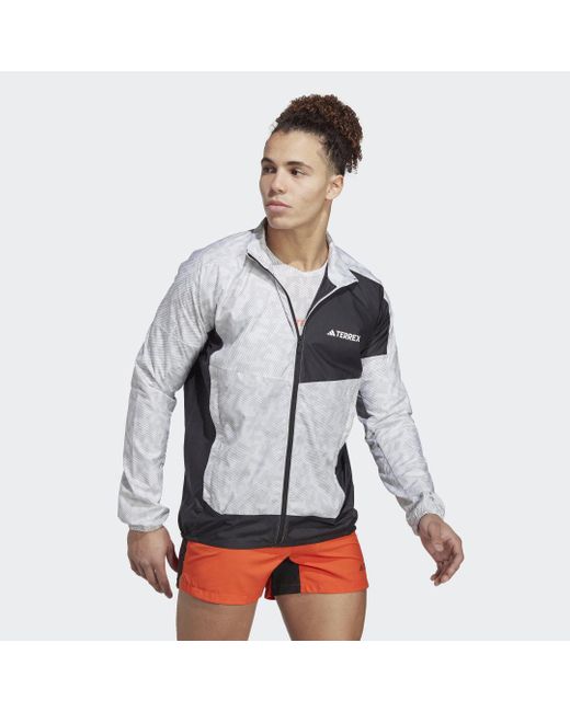 Adidas Originals Gray Terrex Trail Running Windbreaker for men