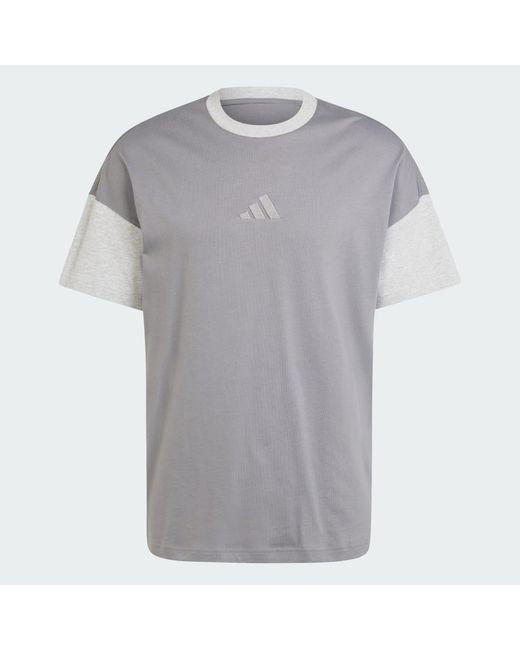 Adidas Gray All Szn Colorblock Tee for men