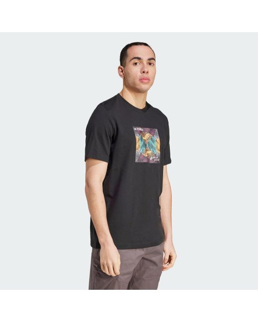 Adidas Black Terrex Graphic United By Summits T-Shirt for men