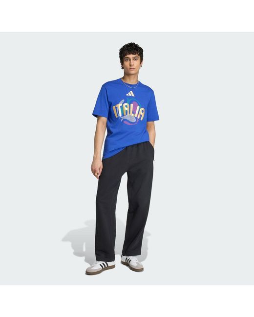 Adidas Blue Football Fifa World Cup 26 Italy T-Shirt Jz8918 for men