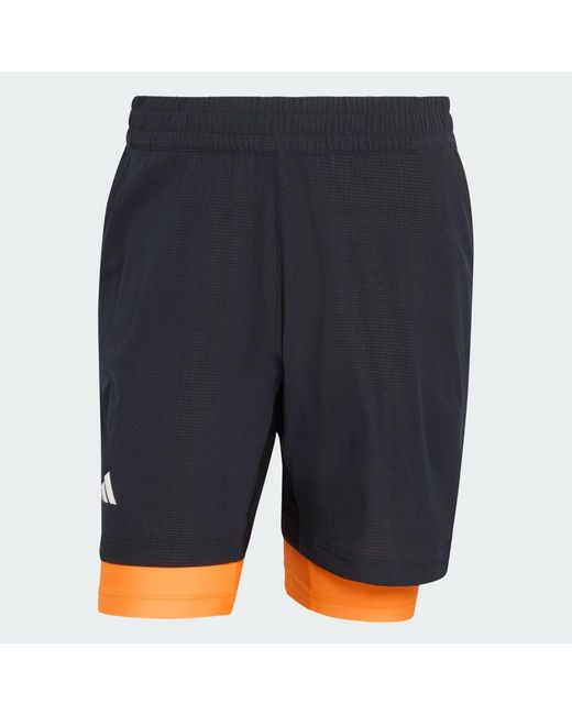 Adidas Blue Tennis Climacool Shorts &Amp; Inner Shorts Set for men