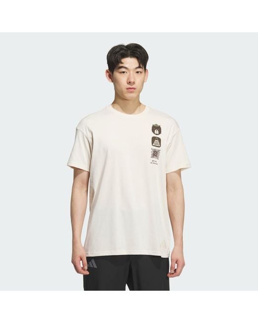 Adidas White Multi Graphic T-Shirt for men