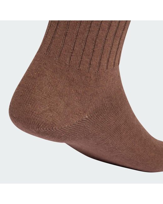 Adidas Brown Ribbed Crew Socks 2 Pairs