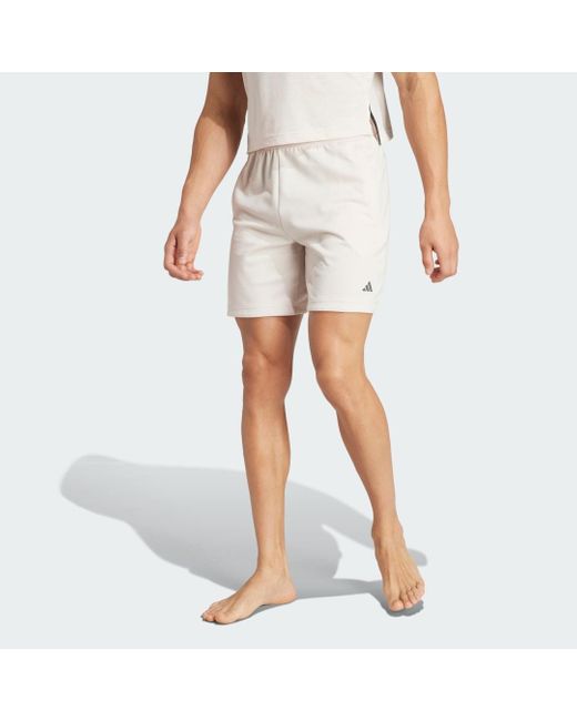 Adidas Originals White Yoga Training Shorts for men