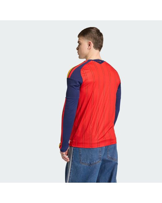 Adidas Red Spain 26 Home Long Sleeve Jersey for men