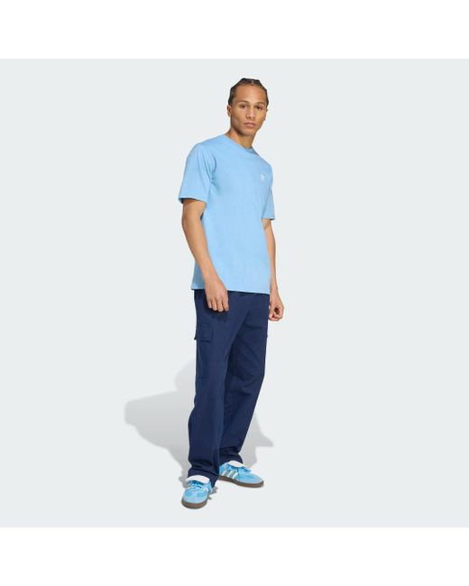 T-Shirt Trefoil Essentials di Adidas in Blue da Uomo