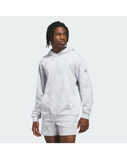 Adidas Originals White Mahomes Iced Time French Terry Hoodie for men