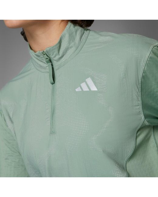 Adidas Green Ultimate Hi Vis Reflective 1/2-Zip Top