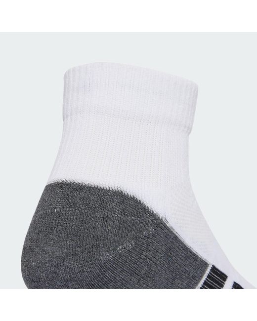 Adidas Gray Performance Climacool Cushioned Quarter Socks 3-Pack