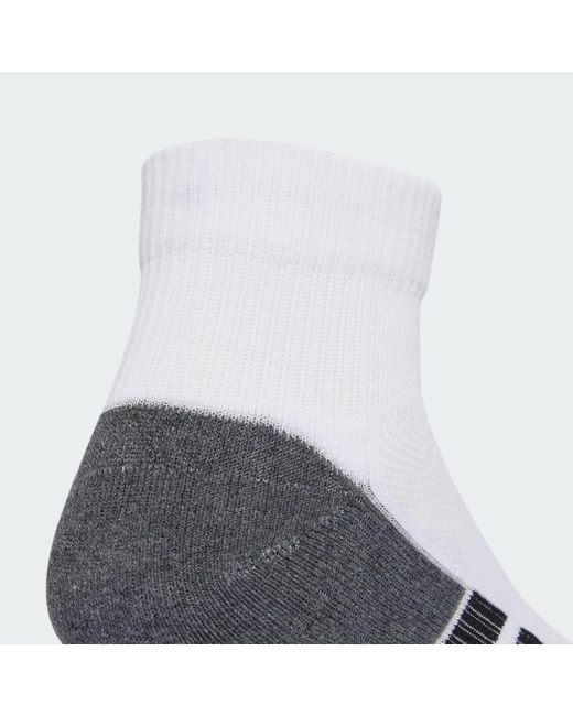 Adidas Gray Performance Climacool Cushioned Quarter Socks 3-Pack