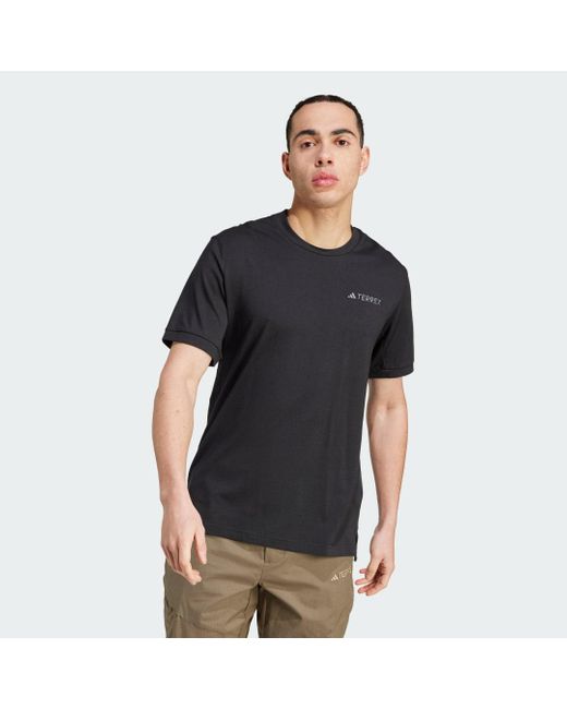 Adidas Black Terrex Xploric Logo Short Sleeve T-shirt for men