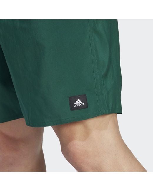 anker Volgen vos adidas Solid Clx Classic-length Zwemshort in het Groen voor heren | Lyst NL
