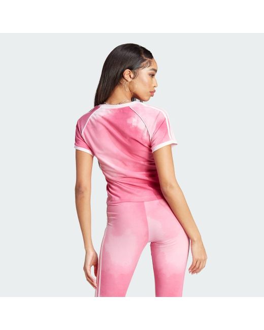 T-Shirt Colour Fade 3-Stripes di Adidas in Pink