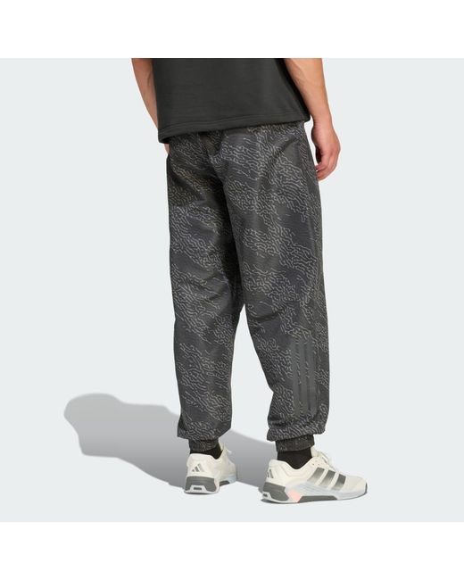 Adidas Gray Primelift Workout Aop Joggers for men