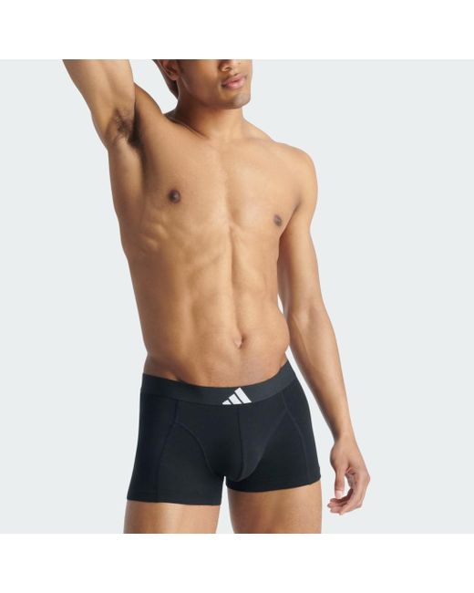 Adidas Blue Active Flex Cotton Body Trunk 3 Pack Underwear for men