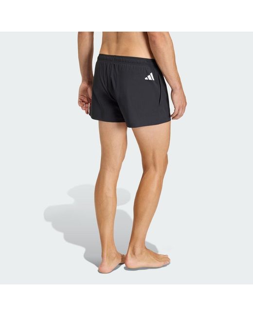 Adidas Blue Logo Stretchy Knit Swim Shorts 3 Inch for men