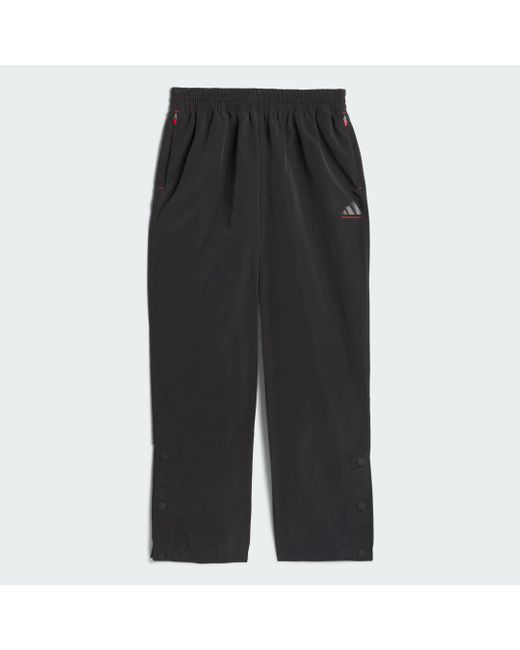 Adidas Black Basketball Woven Snap Tracksuit Bottoms