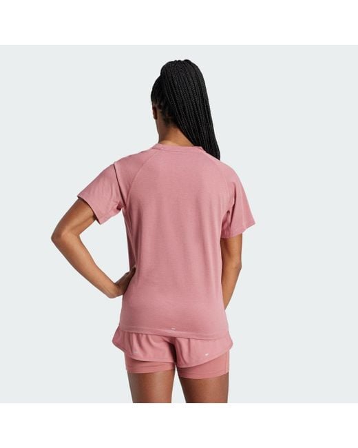 Camiseta Own The Run 3 Bandas Adidas Originals de color Pink