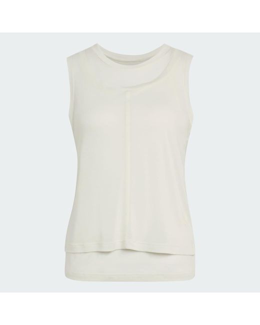 Adidas White Soft Lux Sheer Tank Top