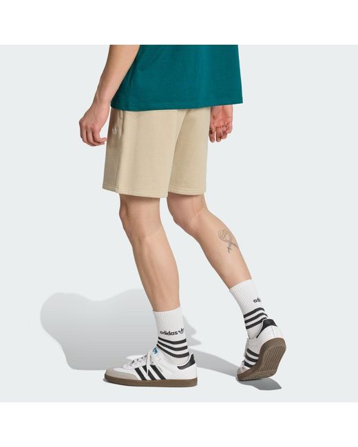 Adidas Blue Trefoil Essentials Fleece Shorts for men