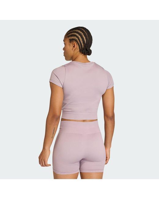 Adidas Purple Workout Essentials Knit Baby T-Shirt