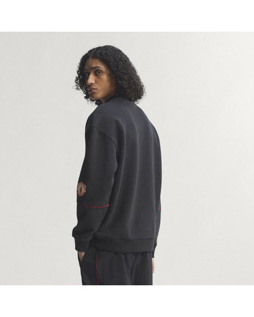 Adidas Black Manchester United Crew Sweat 90 for men