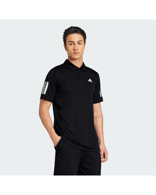 Adidas Gray Club Tennis 3-Stripes Polo Shirt for men