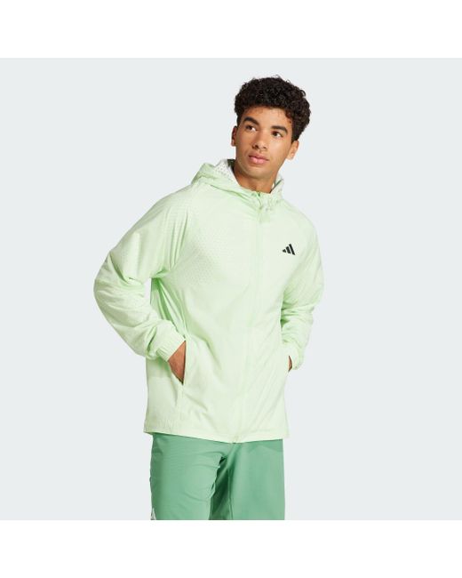 Adidas Green Tennis Pro Semi-transparent Full-zip Jacket for men