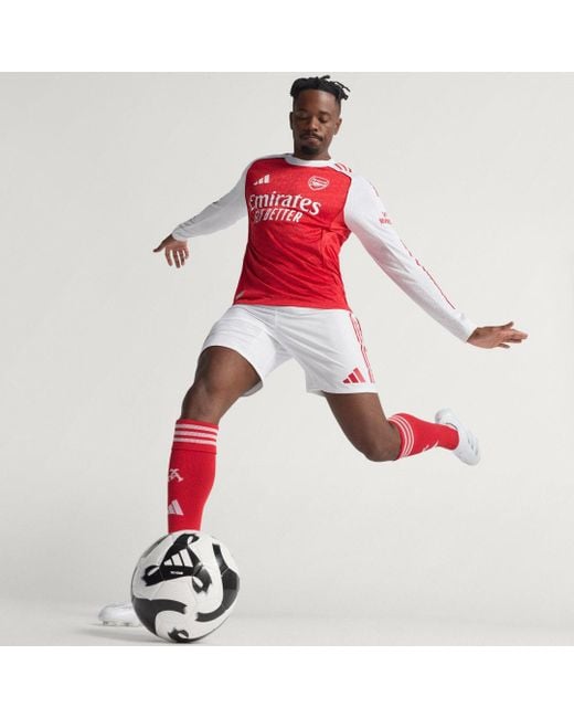 Adidas Red Arsenal 25/26 Long Sleeve Home Authentic Jersey for men
