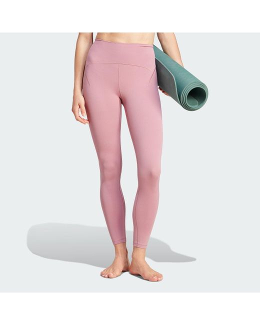 Leggings 7/8 da yoga Studio Luxe di Adidas in Pink