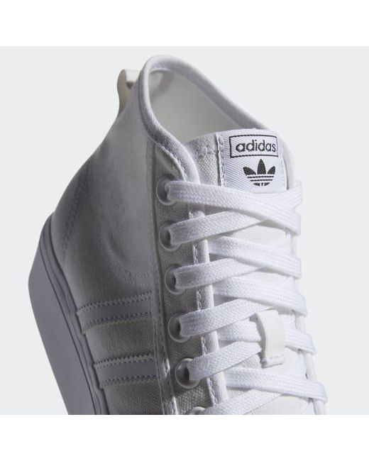 Adidas Denim Nizza Platform Mid Shoes In White Lyst