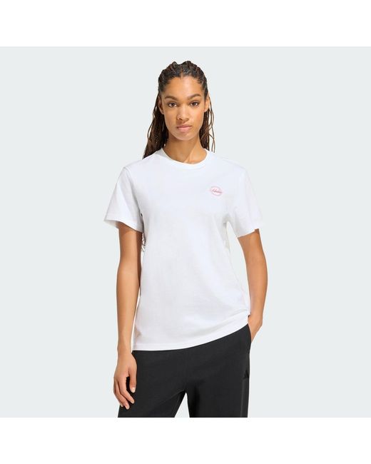 Adidas White Travel Loose Graphic T-Shirt