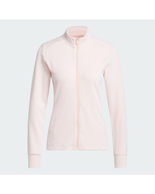 Adidas Pink Performance Textured Full-Zip Jacket