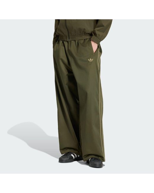 Adidas Green Adicolor Sst Cotton Twill Trousers for men