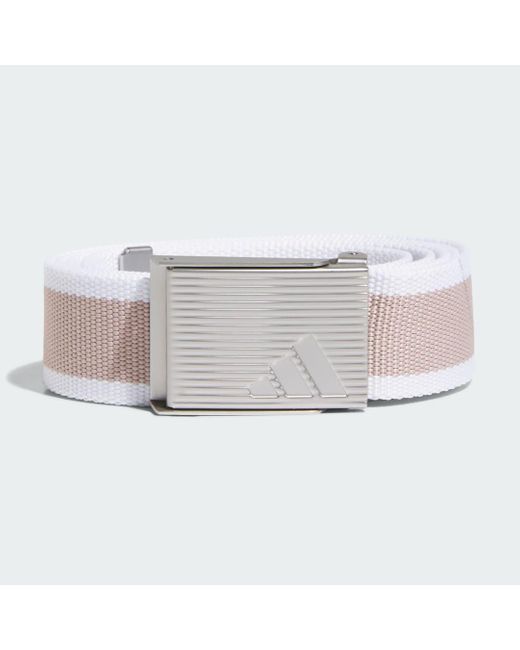 Cinturón Reversible Striped Webbing Adidas de color White