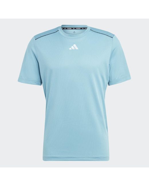 Adidas Blue Workout Base Logo T-Shirt for men