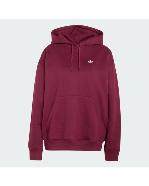 Adidas Red Essentials Oversized Fleece Hoodie