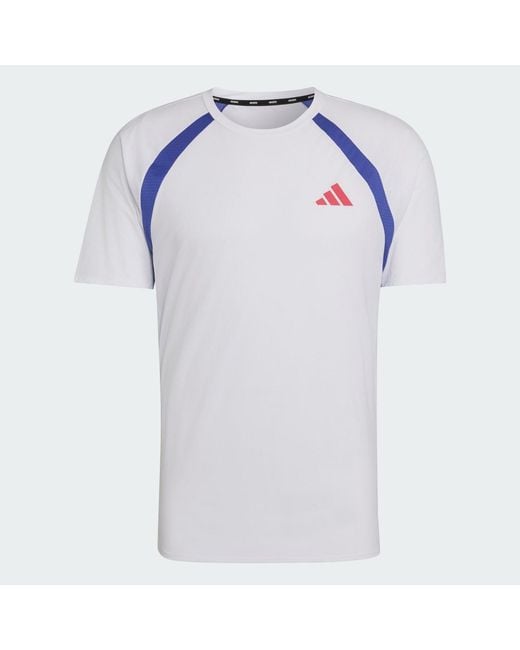 Adidas Blue Adizero Archive Running T-Shirt for men