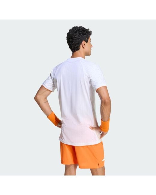 Adidas White Tennis Climacool Freelift T-Shirt Pro for men