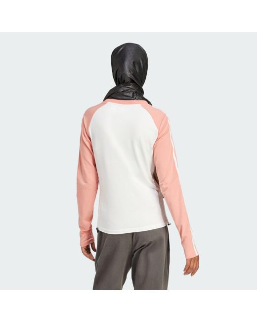Adidas White Slim Fit Long Sleeve Long-sleeve Top