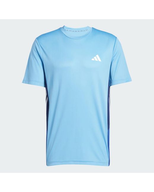 Adidas Originals Blue Train Essentials Seasonal Colorblock Tee for men