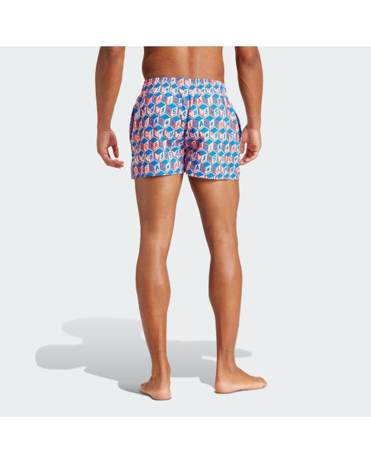 Adidas Blue Farm Rio 3-stripes Clx Swim Shorts for men