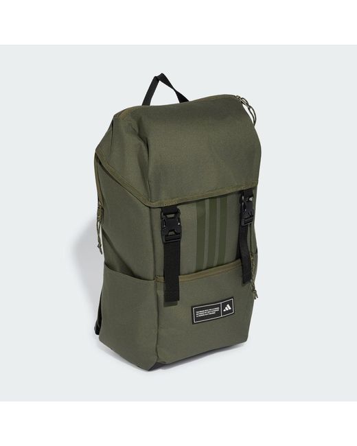 Adidas Green 3 Stripes Flap Backpack