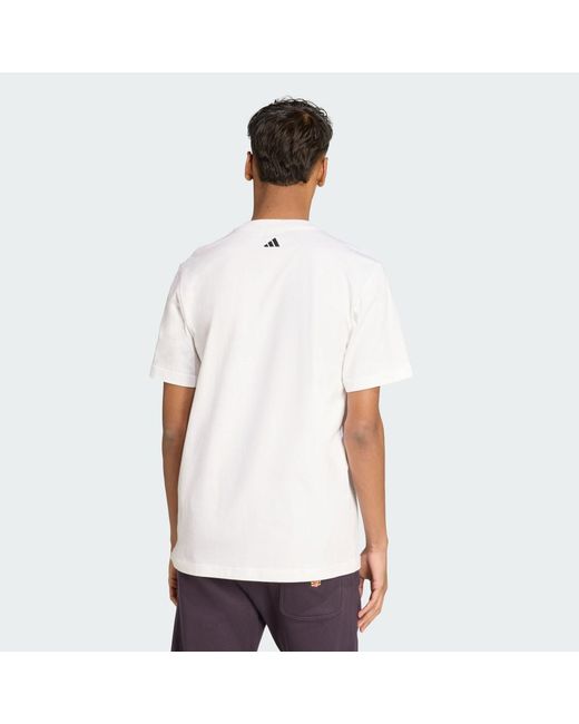 Adidas White X Fortnite Logo Graphic Tee for men