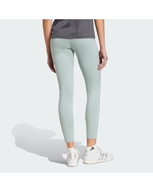 Adidas Blue Essentials 3-Stripes Cotton Leggings