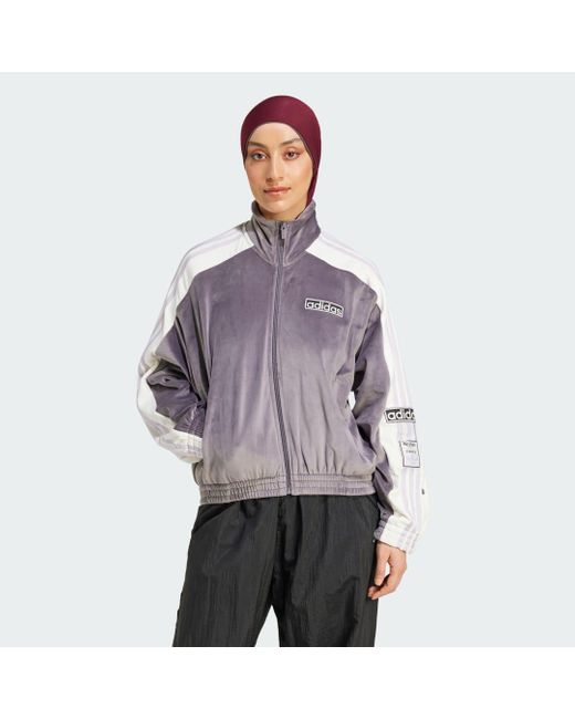 Adidas Purple Adibreak Velour Track Top