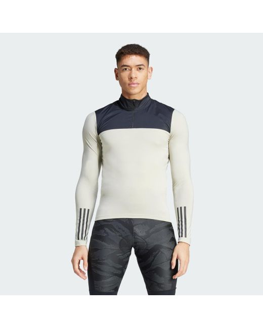 Adidas White The Gravel Cycling Long Sleeve Jersey for men