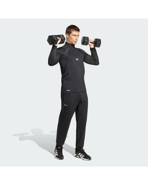Adidas Black Tech Apparel 1/4 Zip Sweatshirt for men
